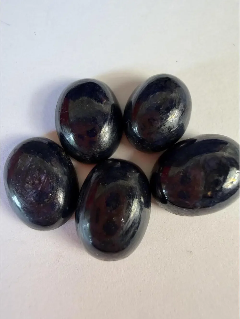 GEMS Set of 5 Natural Unheated Lavender Blue Star Ruby Oval Cut Gemstones